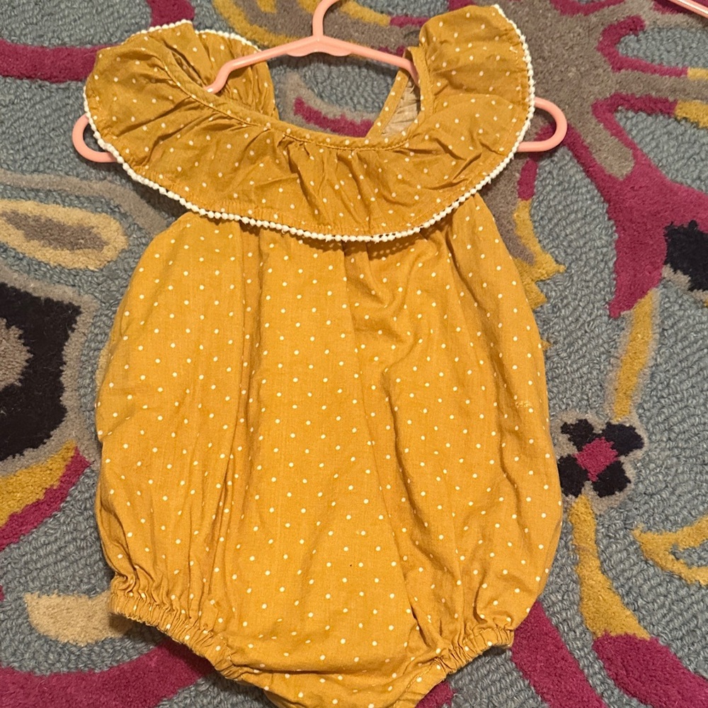 Yellow Polka Dot Kids One Piece